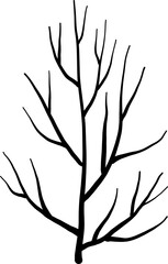 Trees silhouettes illustration on transparent background.