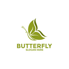 Creative Butterfly and leaf Logo Icon Vector, Butterfly logo design template