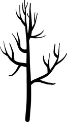 Trees silhouettes illustration on transparent background.