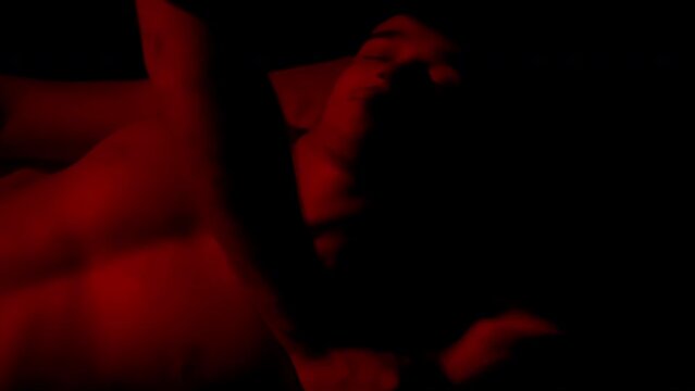 Abstract Red Light on Nude Male Form