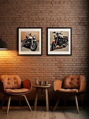 Vintage Wall Prints: Classic Motorcycle Models in Timeless Glory