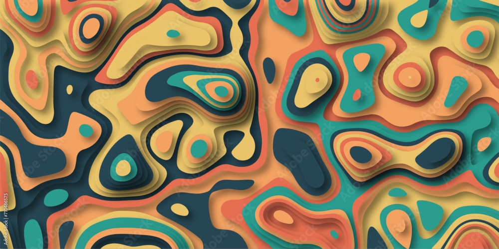 Leinwandbilder abstract colorful paper cut background design .abstract vector seamless pattern with shadows trendy 