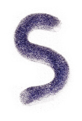 handwritten letter S with felt-tip pen isolated, png asset, poster element.