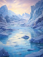 Arctic Beauty: Glacial Landscapes Wall Art- Frozen Elegance