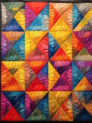 Fototapeta na wymiar Discover the Vibrant Beauty of Handmade Quilts: Patchwork Wall Art Masterpieces