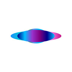 An abstract transparent cyberpunk oval shape design element.