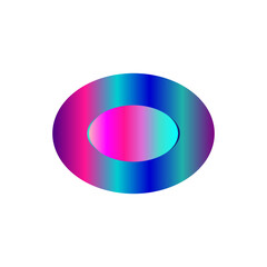 An abstract transparent cyberpunk oval shape design element.