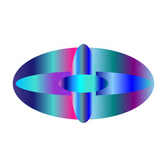 Obraz premium An abstract transparent cyberpunk oval shape design element.