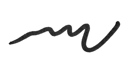 Realistic rough black marker. Set of ink lines. The doodle is drawn on a white isolated background with a black marker. Hand painted. Black marker on paper isolated on white background