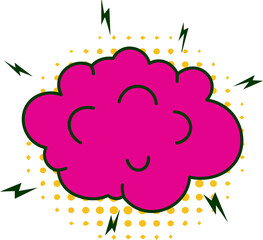 Comic speech bubbles illustration on transparent background.