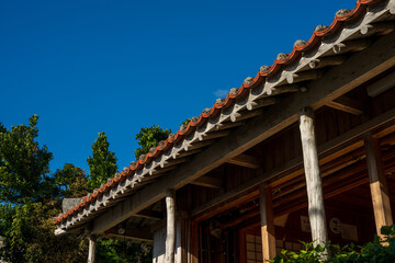 日本の沖縄県の古くてとても美しい建物