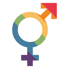 gender equality sign of humanities, rainbow sign of freedom of gender