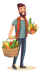 shopping, man, art, vector, drawing,