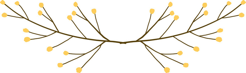 Hand drawn flower illustration on transparent background.