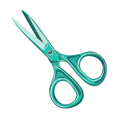 a green scissors with a handle
