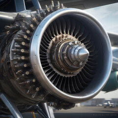 Airplane engine, AI-generatet