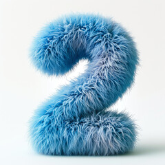 Fototapeta premium Adorable Blue Two: Furry Charm on White
