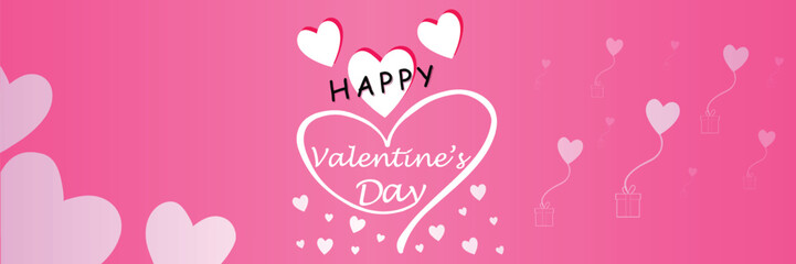 Happy valentines day. Vector banner, greeting card, flayer, poster,  with text Happy valentines day