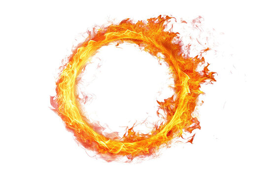 circle fire isolated on white