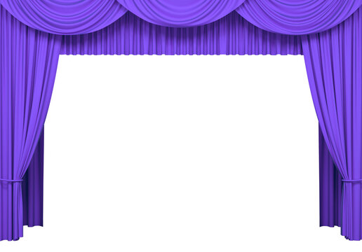 Luxury silk stage or window curtains. Interior design, waiting for show or movie, revealing new product, premiere concept. Png clipart isolated on transparent background