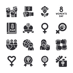 International women day icon set