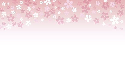桜の花びらの背景イラスト  ピンクのグラデーション背景