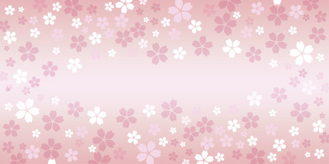 桜の花びらの背景イラスト  ピンクのグラデーション背景