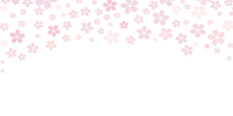 桜の花びらの背景イラスト  ピンクのグラデーション背景
