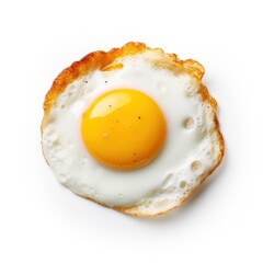 just fried egg close-up on white background