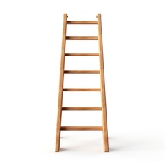 Wooden Ladder. Isolated On White Background.