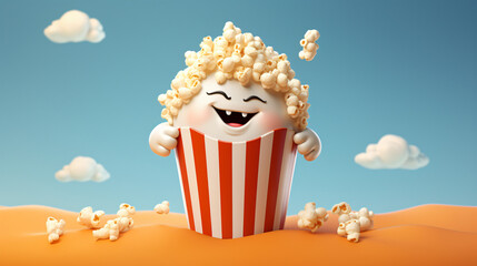  popcorn Antropomorphic cute cartoon illustration