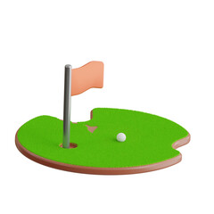 3D Birdie Model Art of Scoring in Golf. 3d illustration, 3d element, 3d rendering. 3d visualization isolated on a transparent background