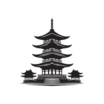 recommend clip art: Awe-Inspiring Pagoda Silhouettes Journey: Tailored Stock Series - Chinese Pagoda Vector Stock - Chinese New Year Silhouette
                    