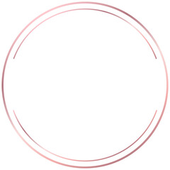 Rose gold floral circle line frame border