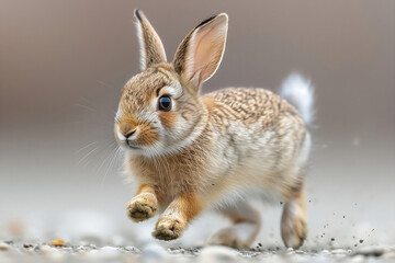 Pure Innocence: A Charming Rabbit on a White Background, Capturing the Essence of Gentle Nature and Serenity.