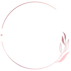 Rose gold floral circle line frame border