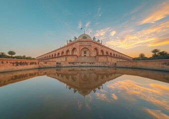 Humayun's Tomb in New Delhi, a Unesco World Heritage during sunset 