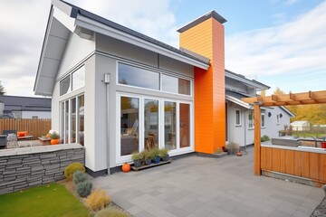 modern house with thermal insulation materials - obrazy, fototapety, plakaty
