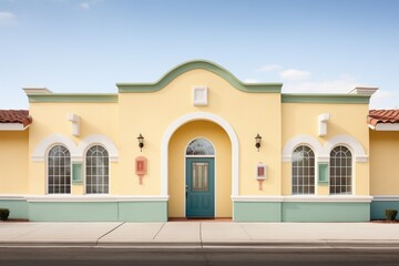 stucco facade with arched niches - obrazy, fototapety, plakaty
