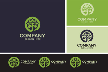 Elegant Eco-Friendly Logo Set in Vibrant Hues