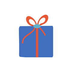 The gift box is tied with a bow. Symbol of love, romance. Design for Valentine's Day.