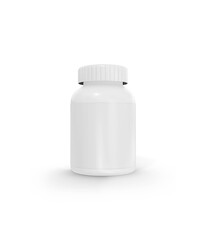a bottle of medicine on white background