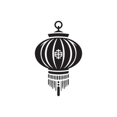 Tranquil Traditions Displayed: Unveiling the Aesthetic Charms of Chinese Lanterns Silhouette Stock Art - Chinese New Year Silhouette - Chinese Lanterns Vector Stock
