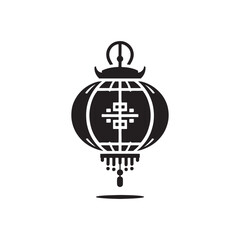 Tranquil Illumination Displayed: Unveiling the Aesthetic Charms of Chinese Lanterns Silhouette Stock Art - Chinese New Year Silhouette - Chinese Lanterns Vector Stock
