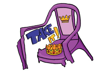 Plastic Chair Throne and King Crown