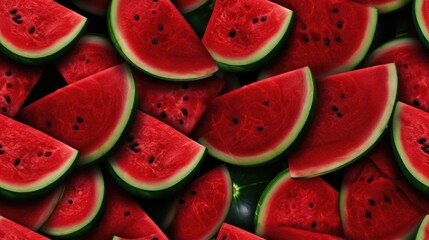 Watermelon slice seamless pattern. Fruit repeated background of harvest.