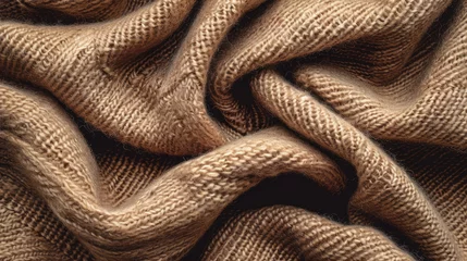 Foto op Aluminium close up of wrinkled brown silk texture © Clemency