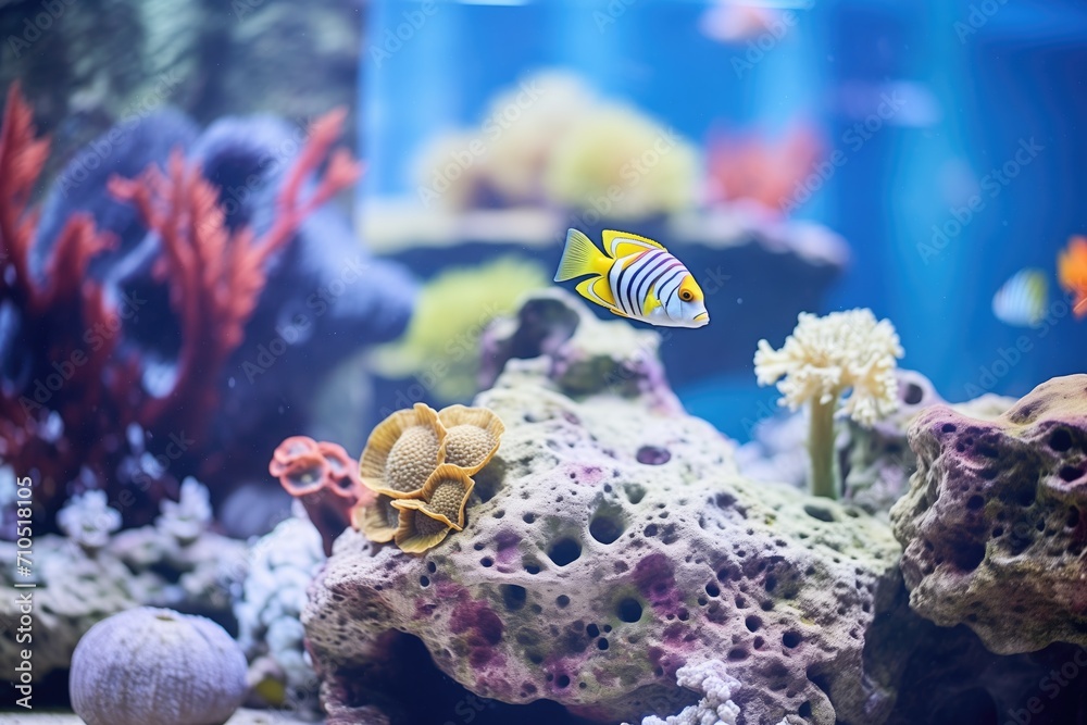 Wall mural colorful fish swimming in a reef tank