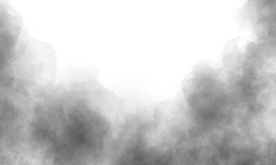 Black smoke clouds. Smoke toxic steaming vapor dust. Fume or smog Vector realistic illustration of dark smoky