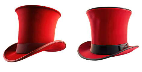 set of red top hats 